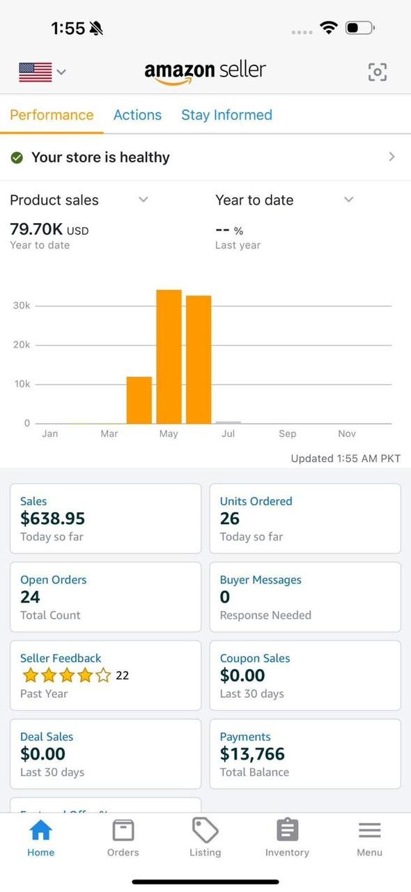 Amazon Seller dashboard screenshot 2